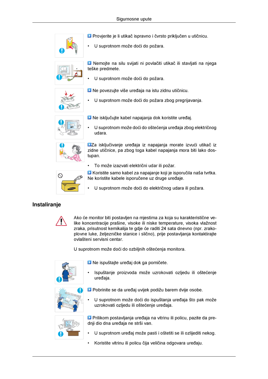 Samsung LS20CMYKFNA/EN, LS22CMYKFNA/EN, LS20CMYKF/EN, LS22CMYKF/EN manual Instaliranje 