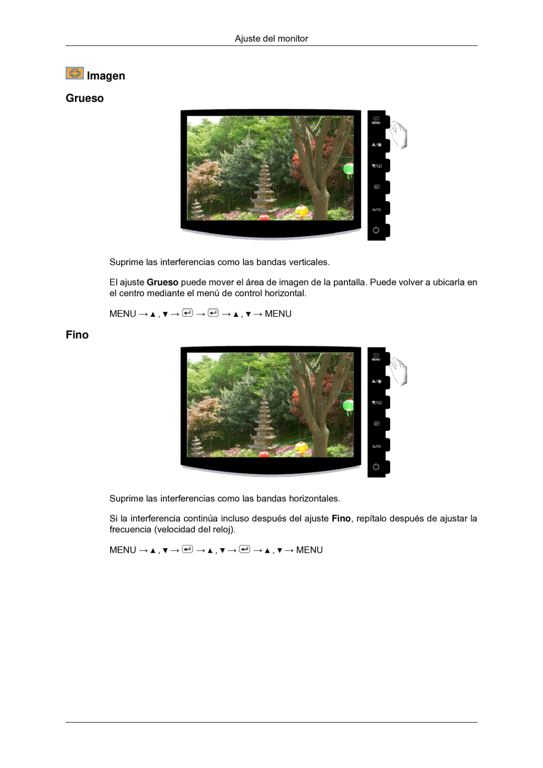 Samsung LS22CMYKF/EN, LS22CMYKFNA/EN, LS20CMYKF/EN, LS22CMYKFYA/EN manual Imagen Grueso, Fino 