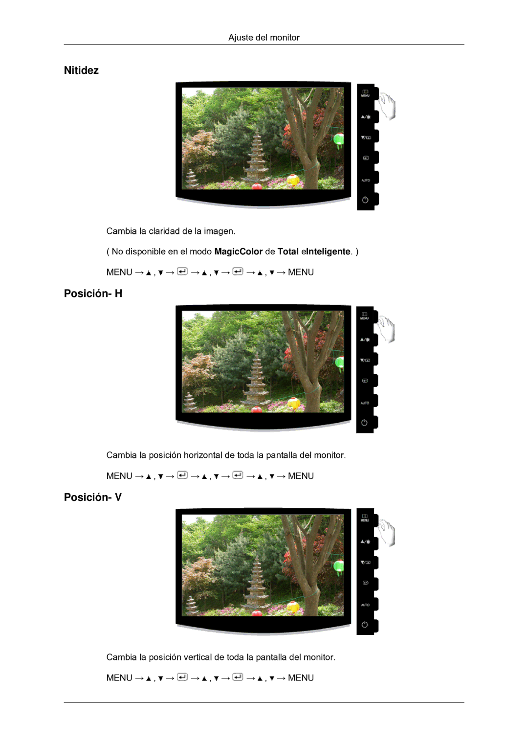 Samsung LS22CMYKFYA/EN, LS22CMYKFNA/EN, LS20CMYKF/EN, LS22CMYKF/EN manual Nitidez, Posición- H 