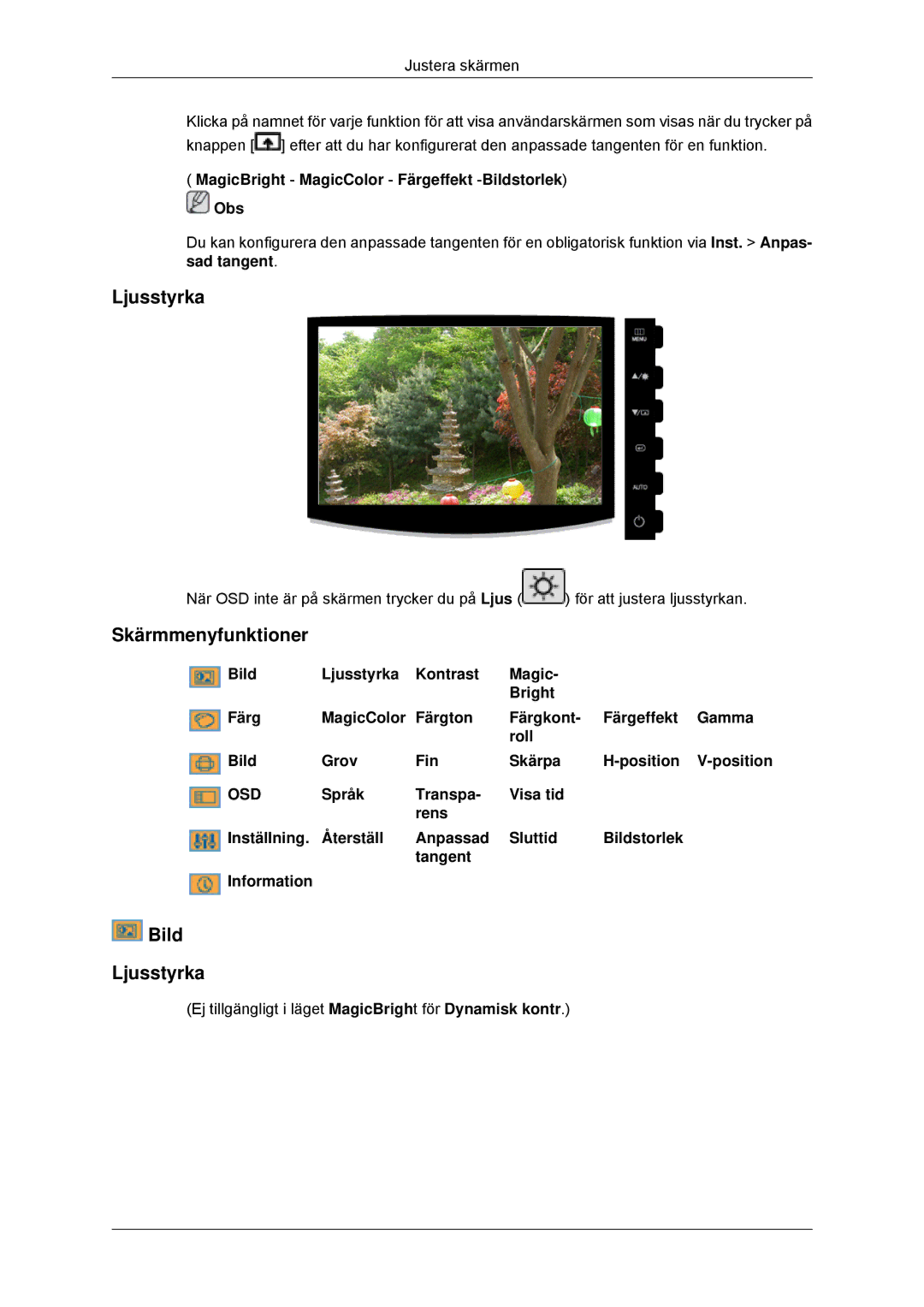 Samsung LS22CMYKF/EN, LS22CMYKFNA/EN, LS20CMYKF/EN manual Ljusstyrka 