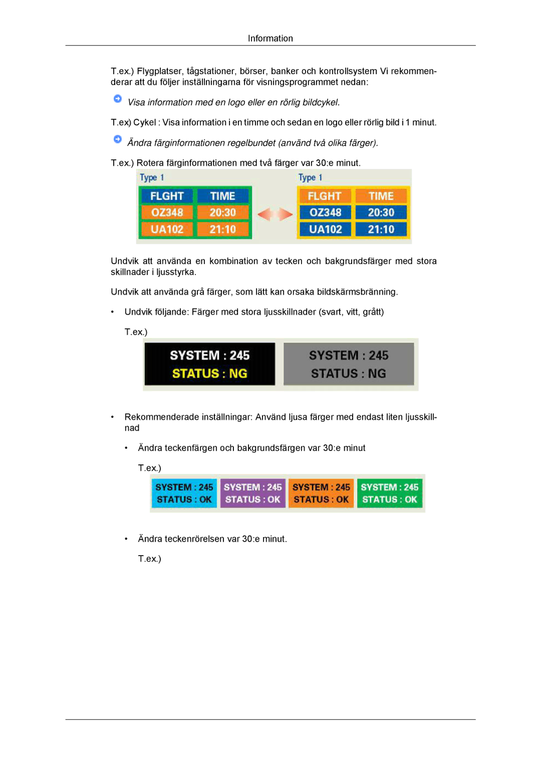 Samsung LS22CMYKF/EN, LS22CMYKFNA/EN, LS20CMYKF/EN manual Visa information med en logo eller en rörlig bildcykel 