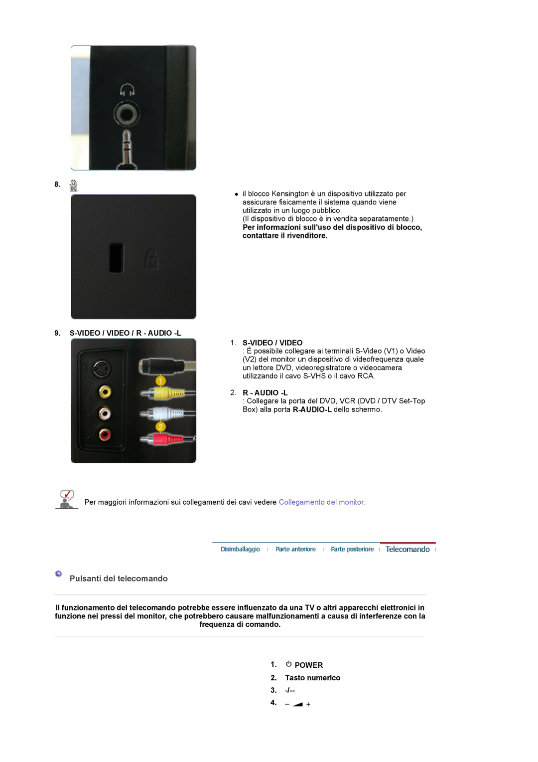 Samsung LS22CRASB6/EDC, LS22CRASB/EDC manual Pulsanti del telecomando, Video / Video / R Audio -L 