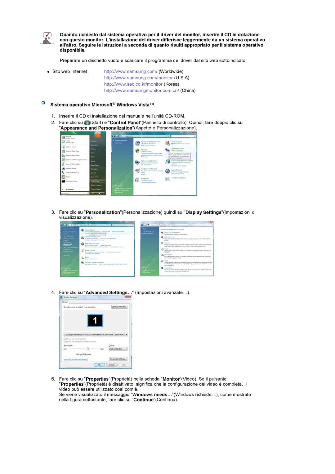 Samsung LS22CRASB6/EDC, LS22CRASB/EDC manual Sistema operativo Microsoft Windows Vista 