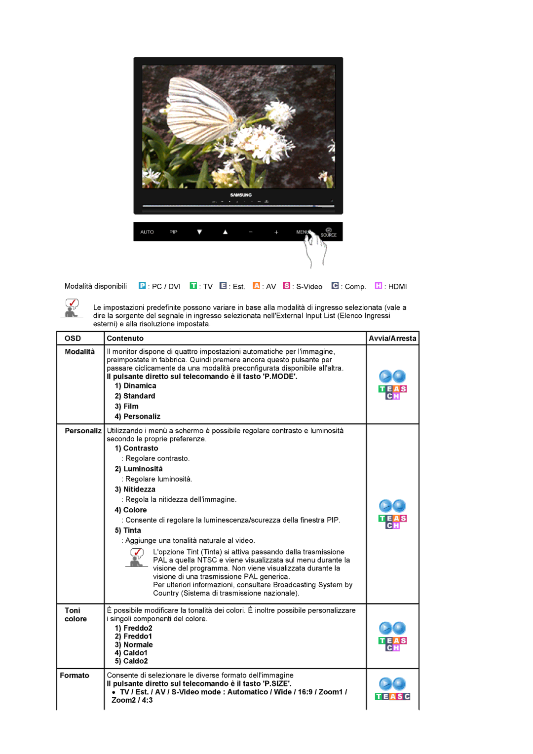 Samsung LS22CRASB6/EDC, LS22CRASB/EDC manual Regolare contrasto 