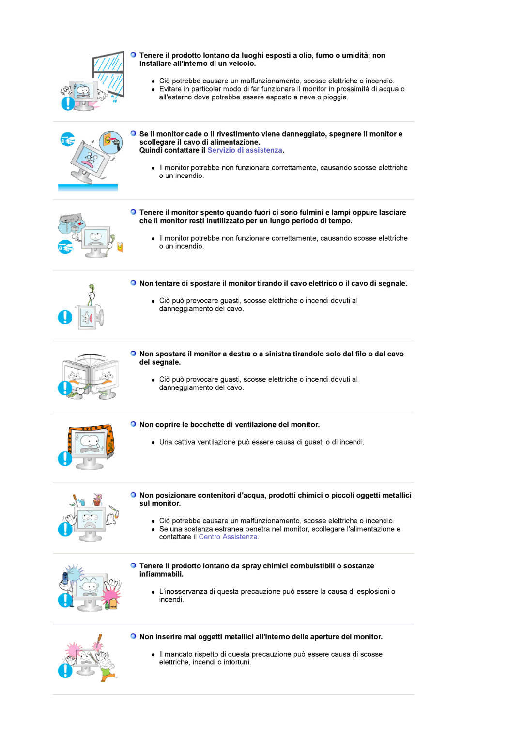 Samsung LS22CRASB6/EDC, LS22CRASB/EDC manual Non coprire le bocchette di ventilazione del monitor 