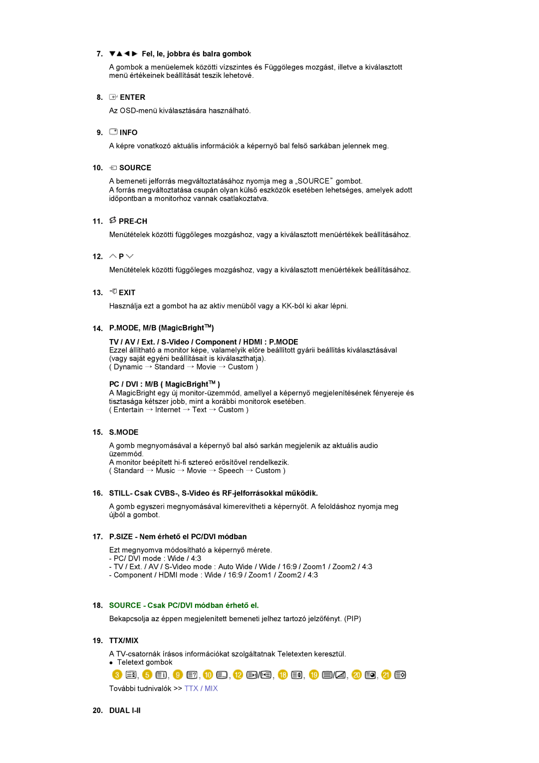 Samsung LS22CRASB/EDC, LS22CRASB6/EDC manual Enter, Source, Ttx/Mix 