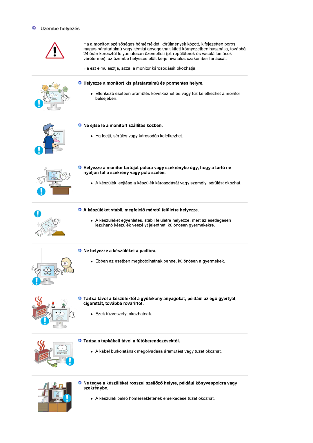 Samsung LS22CRASB/EDC, LS22CRASB6/EDC manual Üzembe helyezés 