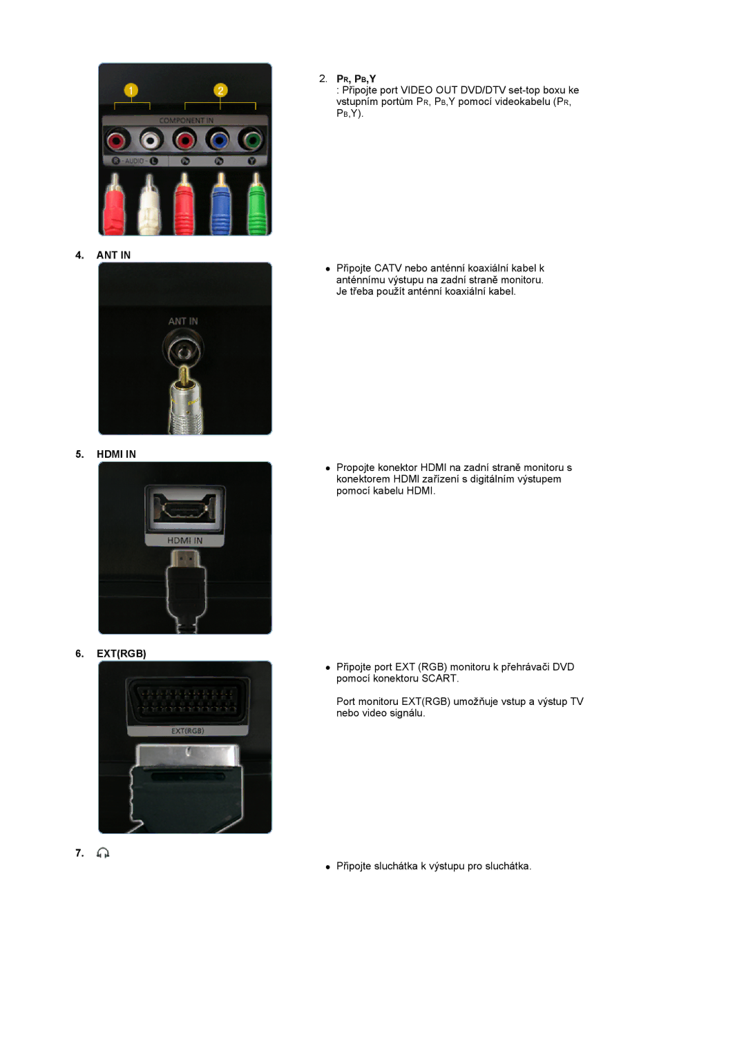 Samsung LS22CRASB/EDC manual Pr, Pb,Y, Ant, Hdmi, Extrgb 