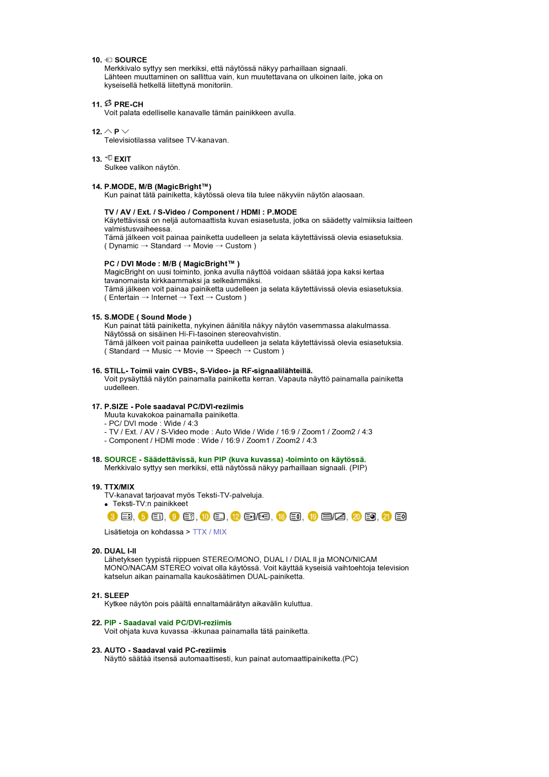 Samsung LS22CRASB/EDC manual Source, Ttx/Mix 