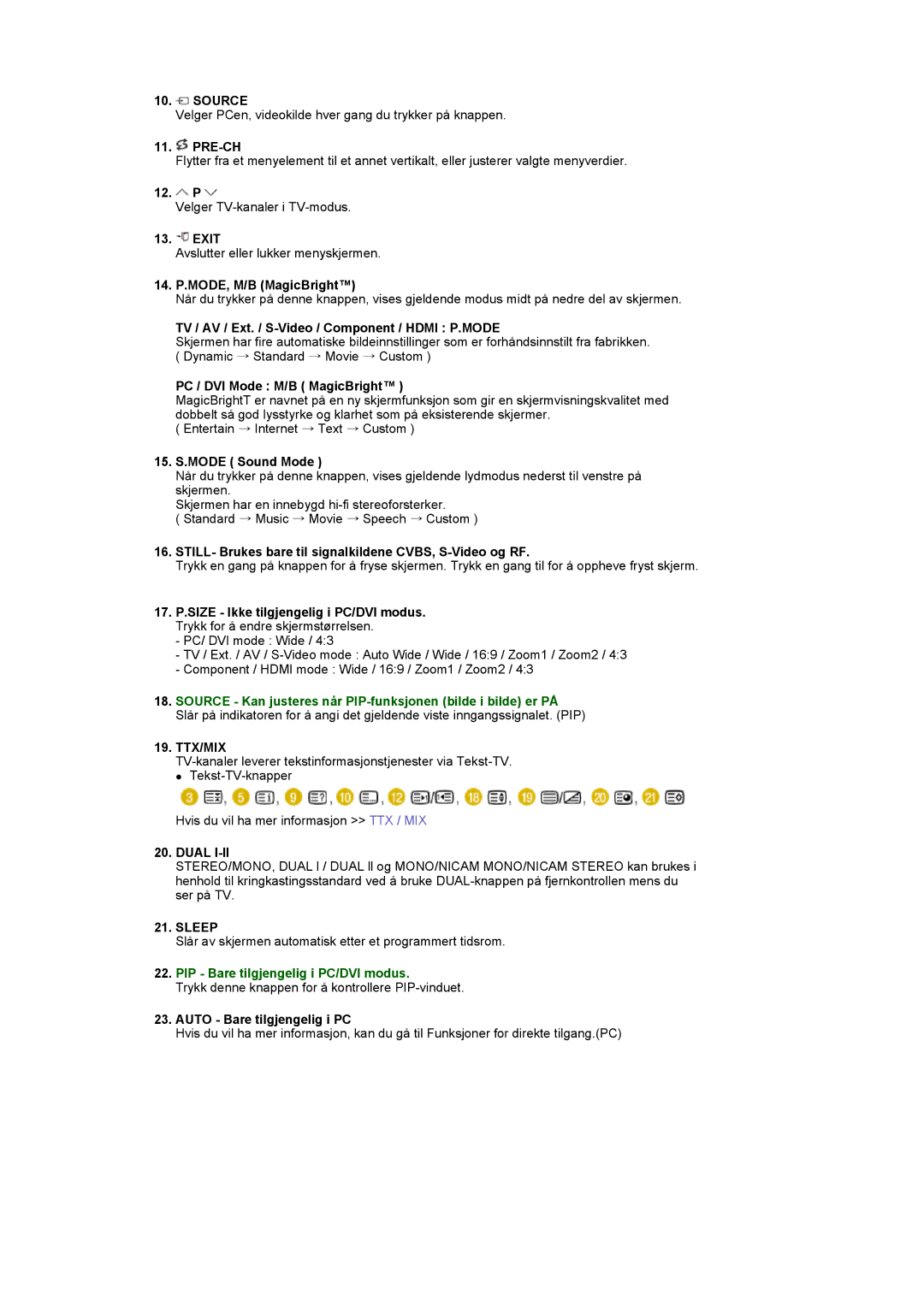 Samsung LS22CRASB/EDC manual Source, Ttx/Mix 