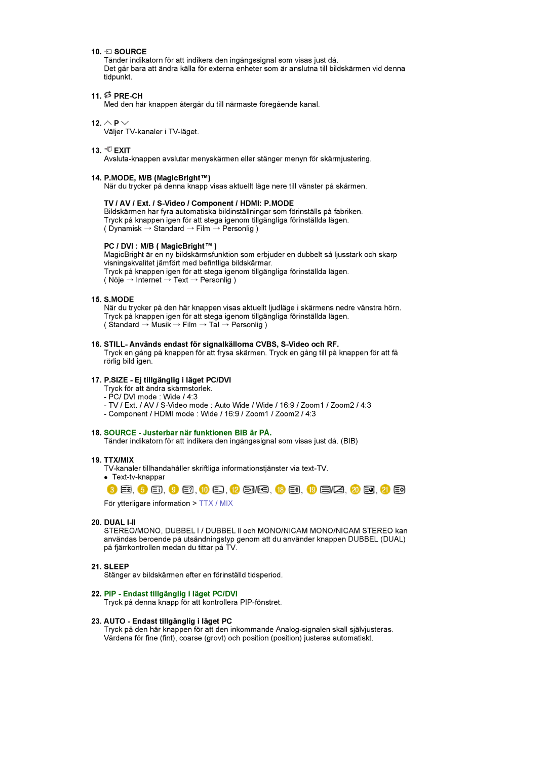 Samsung LS22CRASB/EDC manual Source, Ttx/Mix 