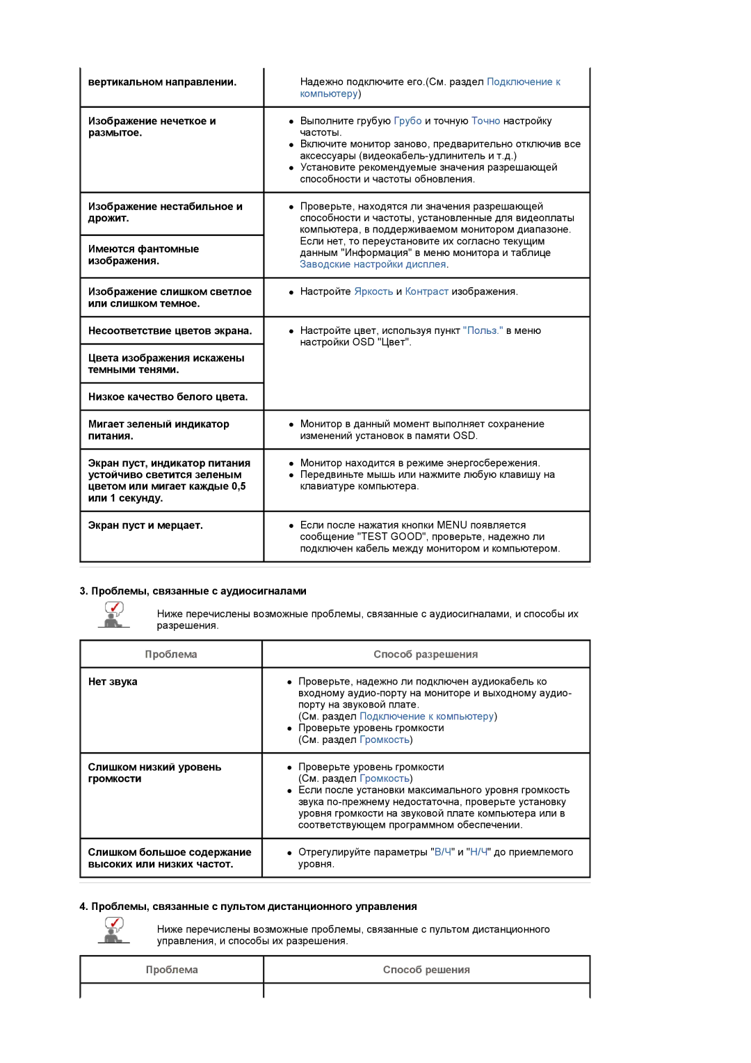 Samsung LS22CRASB/EDC manual Проблема 