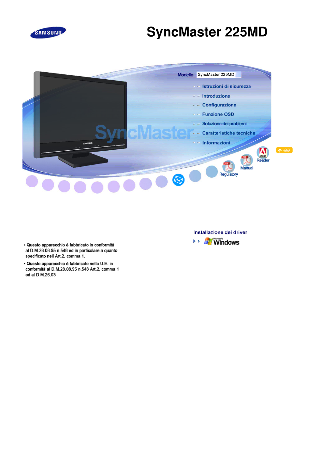 Samsung LS22CRDSF/EDC manual SyncMaster 225MD 