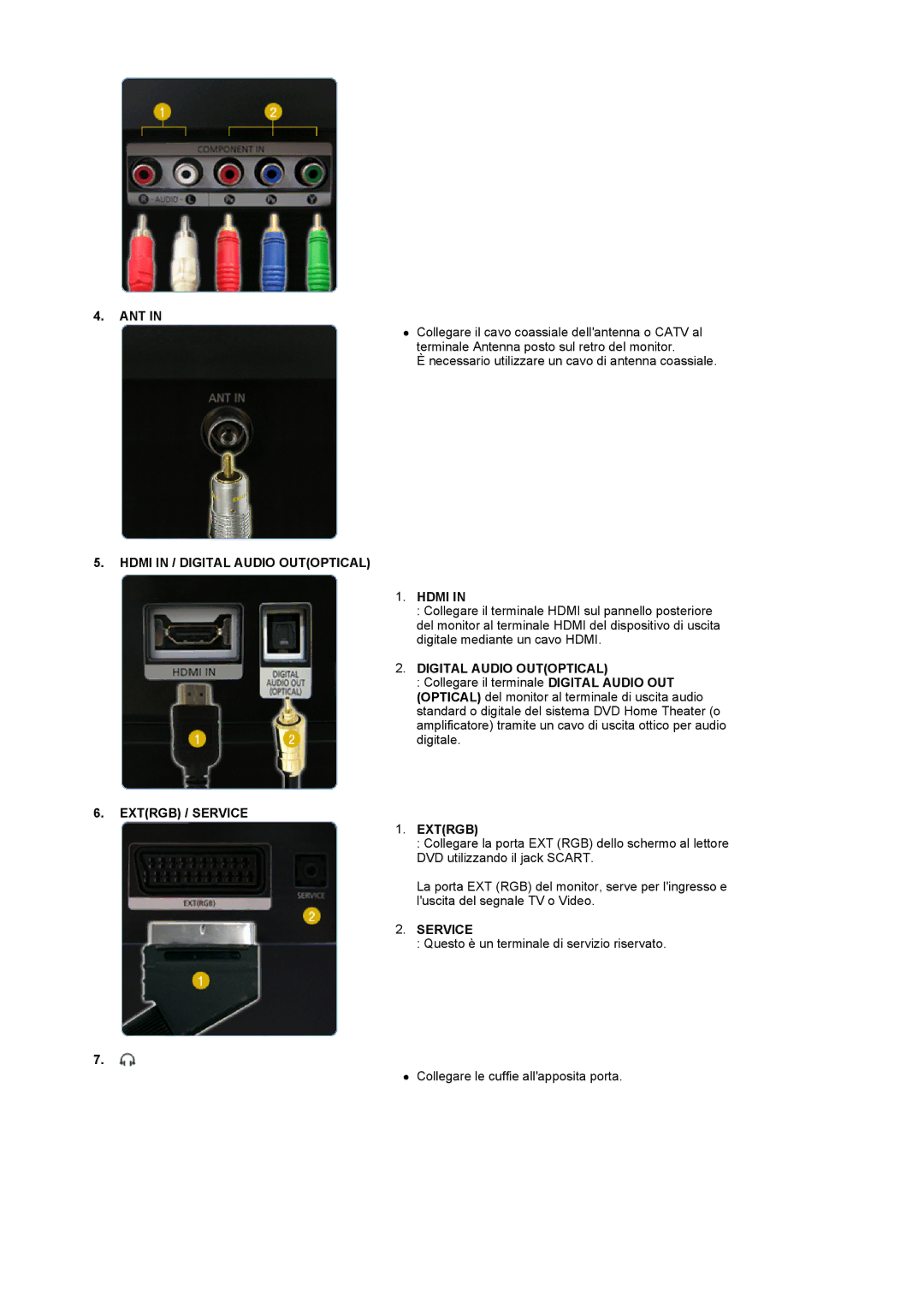 Samsung LS22CRDSF/EDC, LS22CRDSB/EDC manual Ant, Hdmi in / Digital Audio Outoptical, Extrgb / Service 