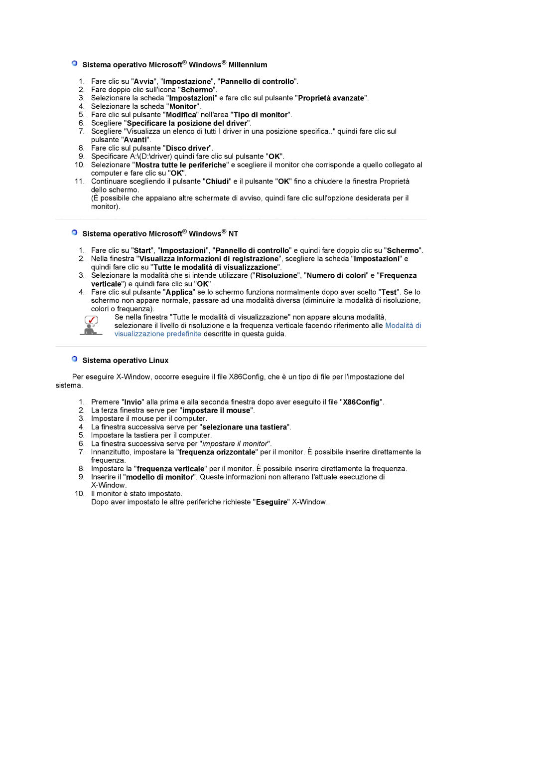 Samsung LS22CRDSB/EDC, LS22CRDSF/EDC Scegliere Specificare la posizione del driver, Sistema operativo Microsoft Windows NT 