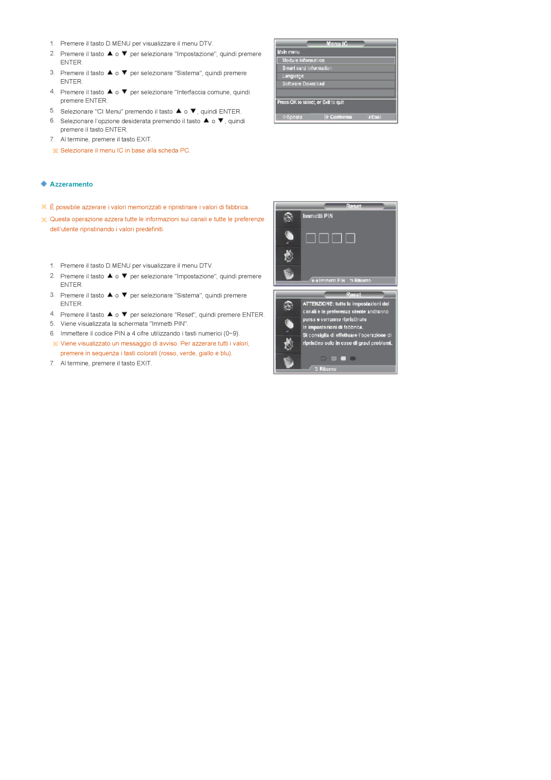 Samsung LS22CRDSF/EDC, LS22CRDSB/EDC manual Azzeramento 