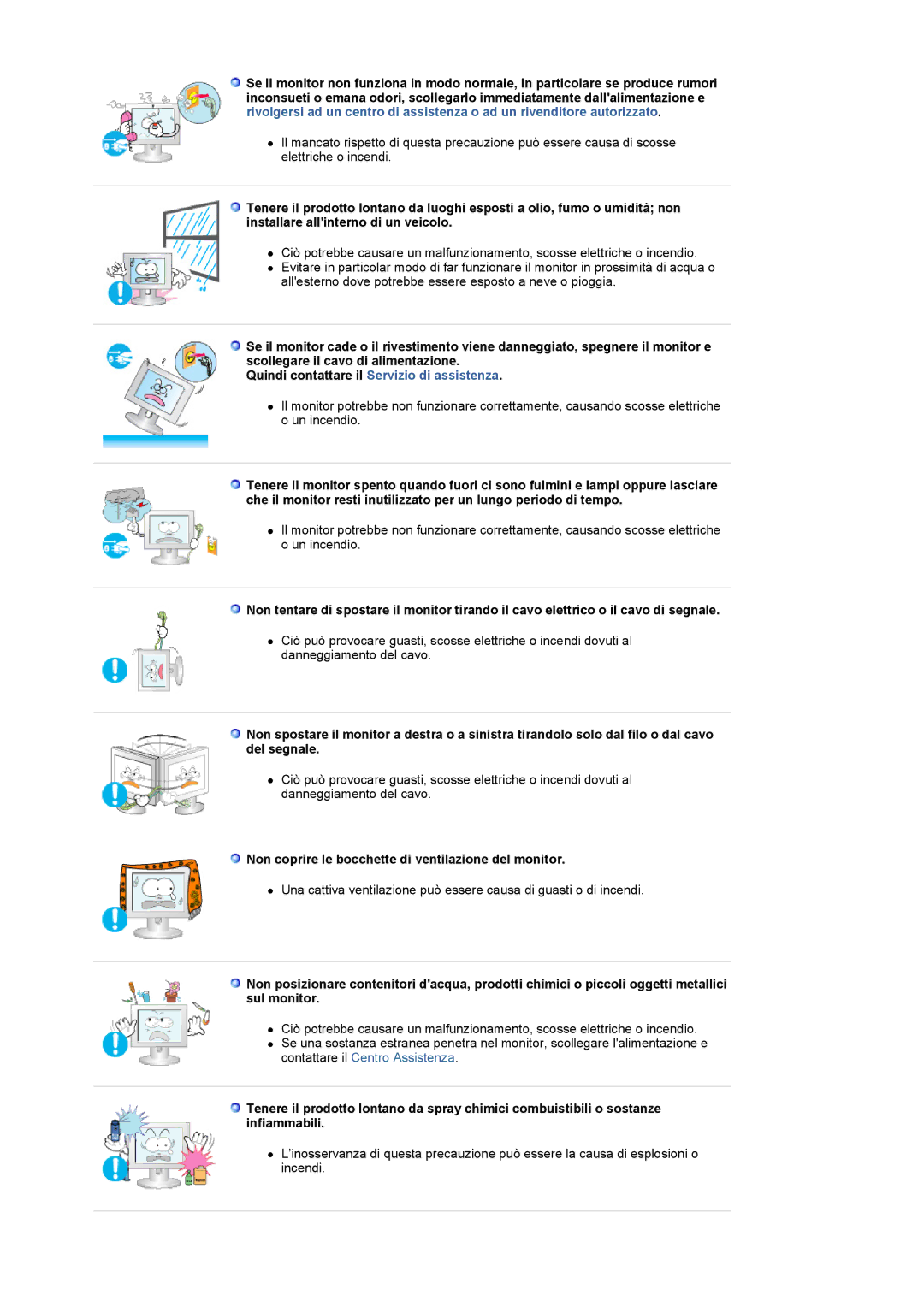 Samsung LS22CRDSB/EDC, LS22CRDSF/EDC manual Non coprire le bocchette di ventilazione del monitor 