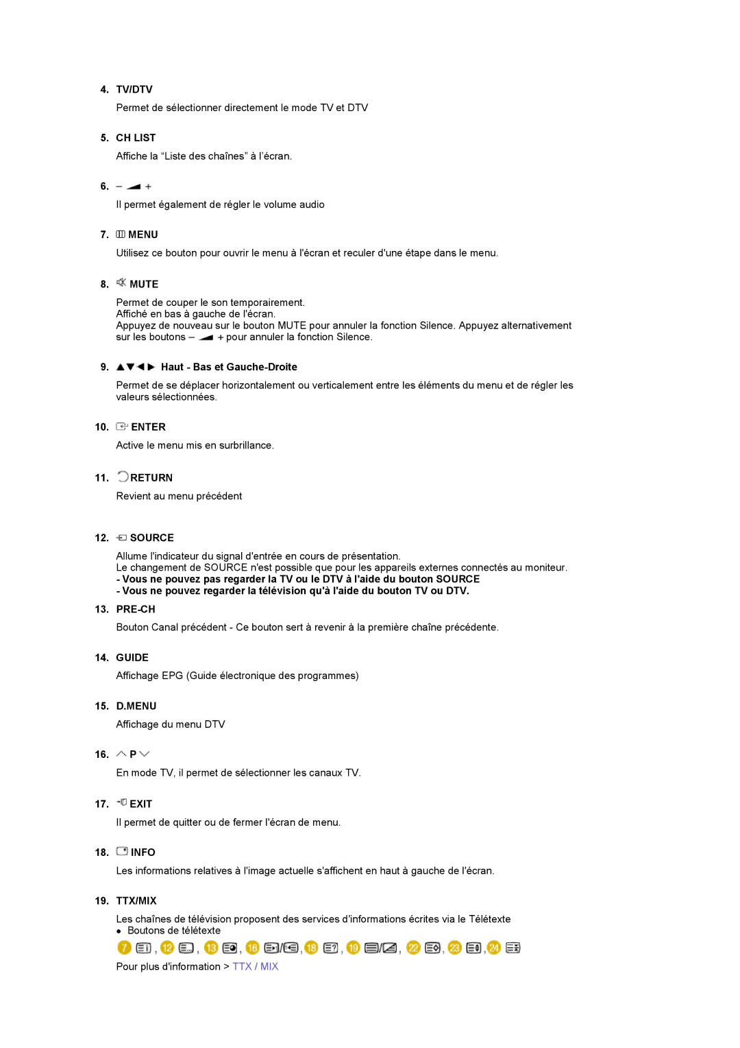 Samsung LS22CRDSF/EDC manual Source, Ttx/Mix 