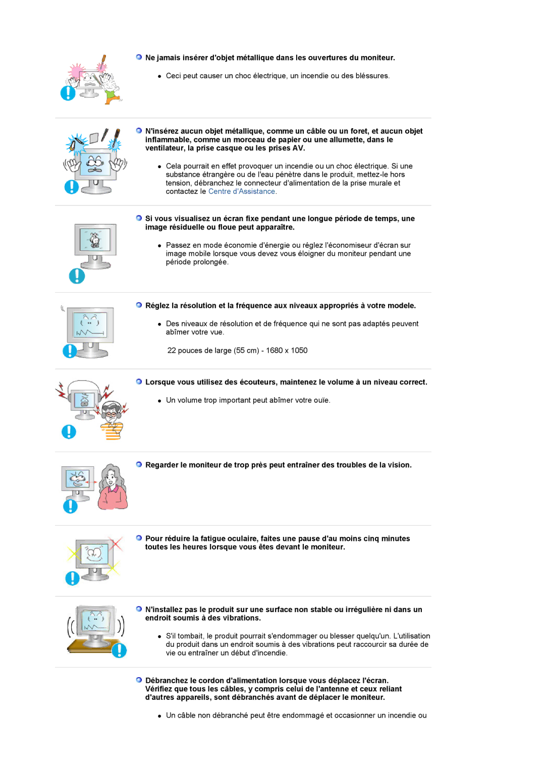 Samsung LS22CRDSF/EDC manual Un volume trop important peut abîmer votre ouïe 