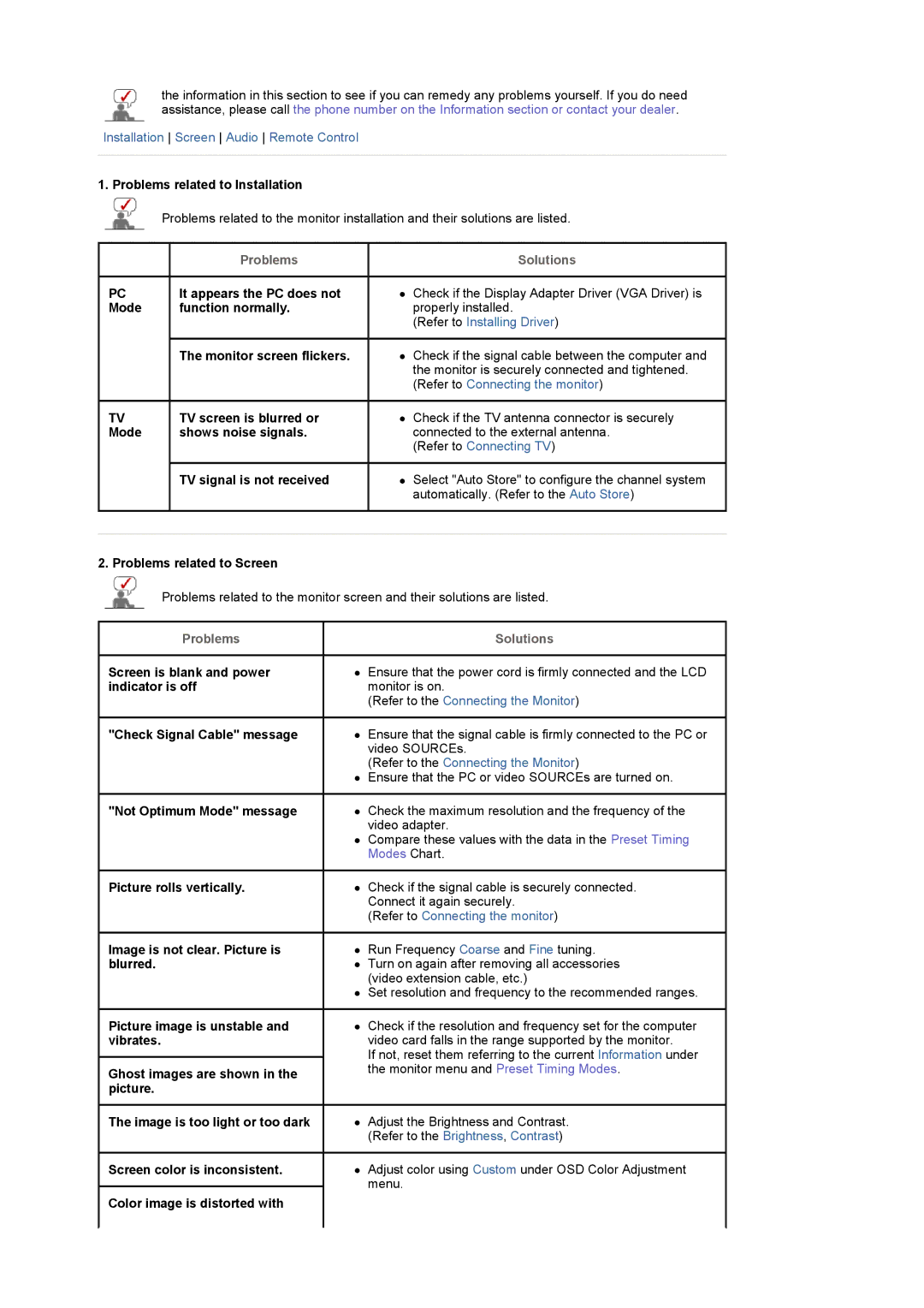 Samsung LS22CRDSF/EDC manual Problems related to Installation, It appears the PC does not, Mode Function normally 