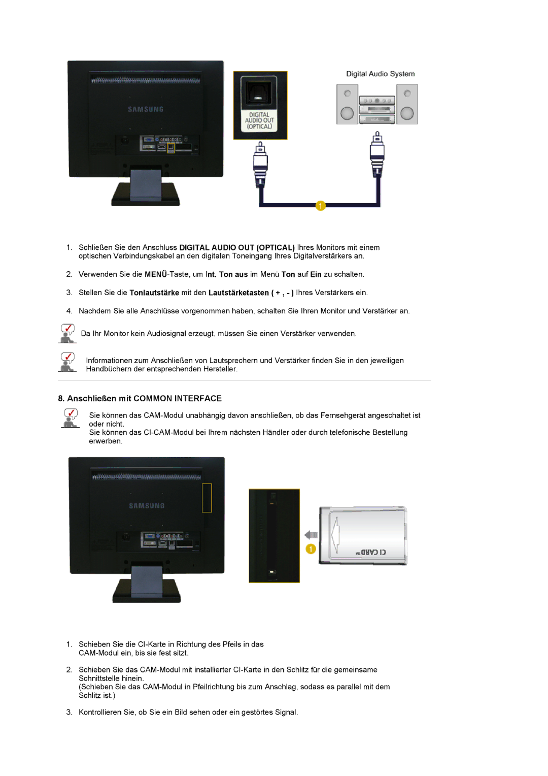 Samsung LS22CRDSF/EDC manual Anschließen mit Common Interface 