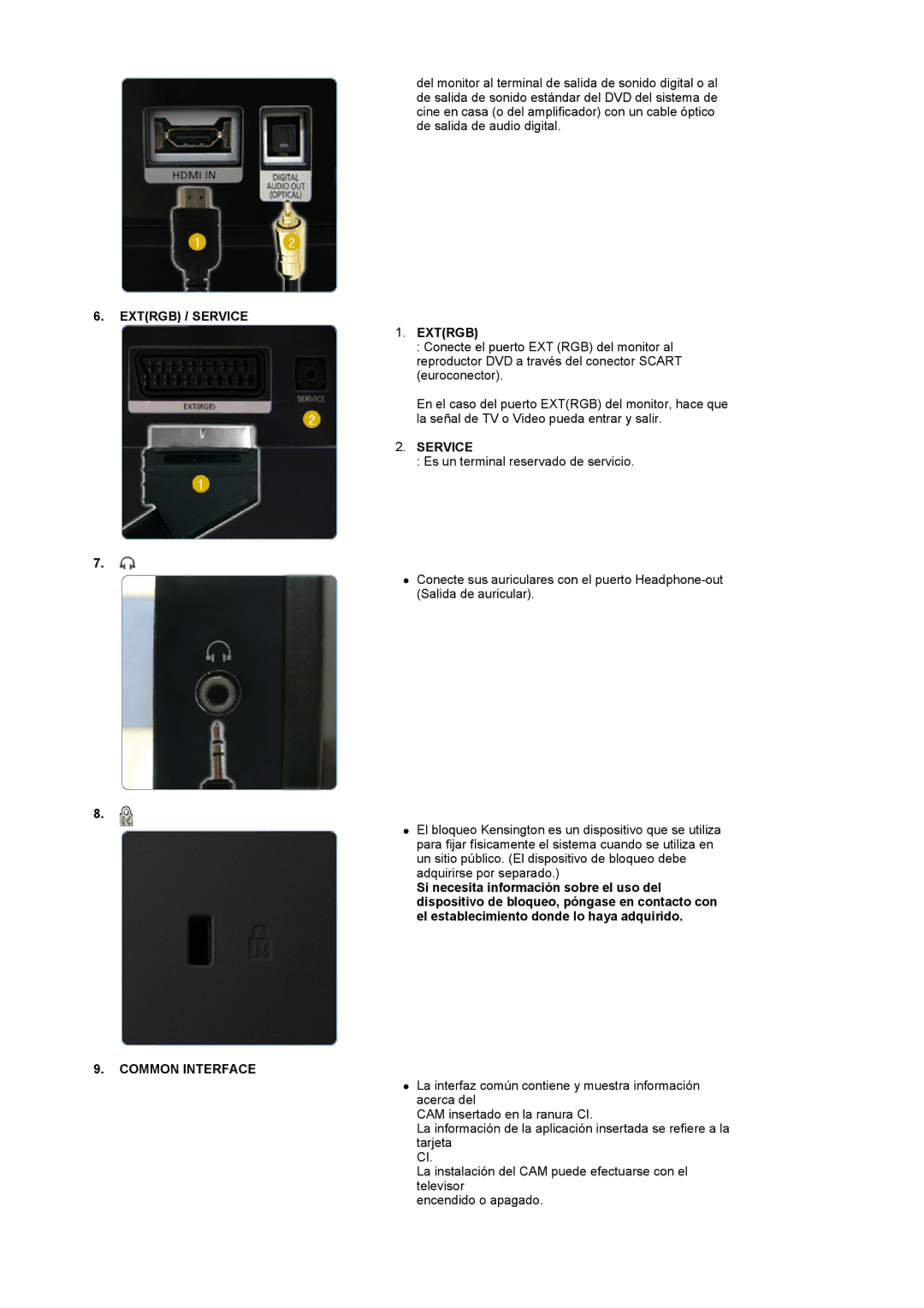 Samsung LS22CRDSF/EDC manual Extrgb / Service, Common Interface 