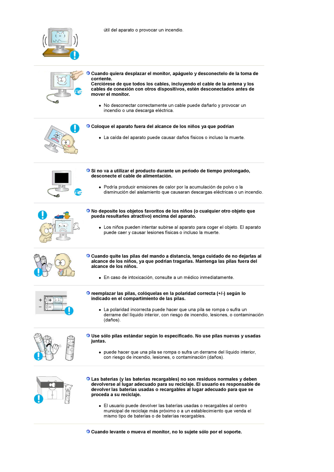 Samsung LS22CRDSF/EDC manual Útil del aparato o provocar un incendio 