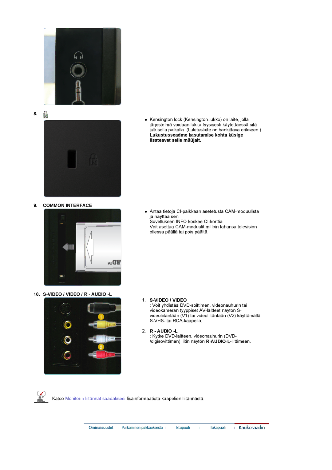 Samsung LS22CRDSF/EDC manual Common Interface, Video / Video / R Audio -L 