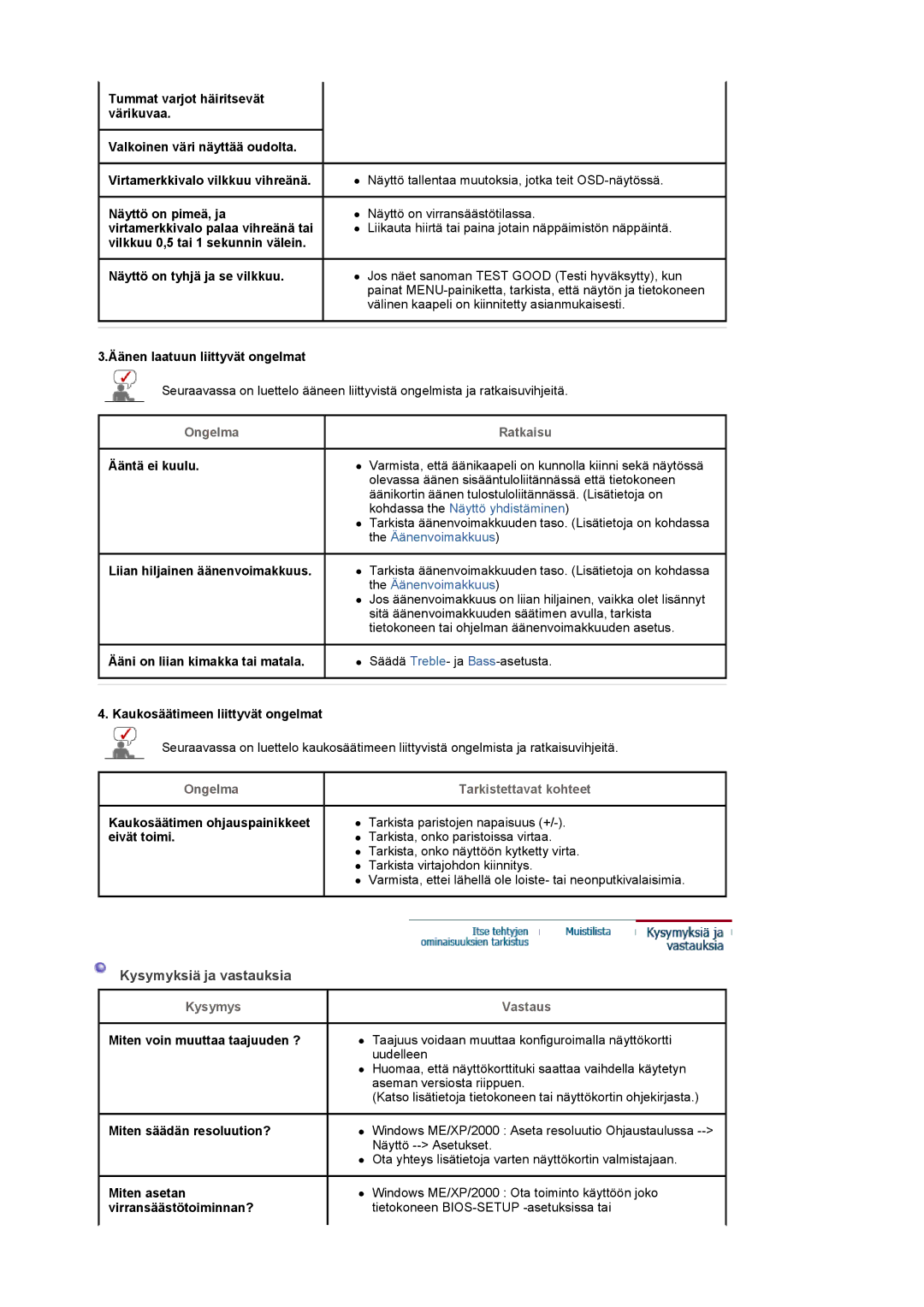 Samsung LS22CRDSF/EDC manual Kysymyksiä ja vastauksia 