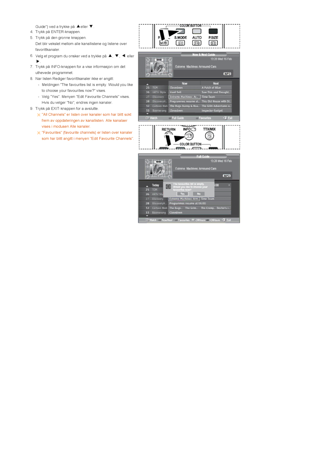 Samsung LS22CRDSF/EDC manual Vises i modusen Alle kanaler 