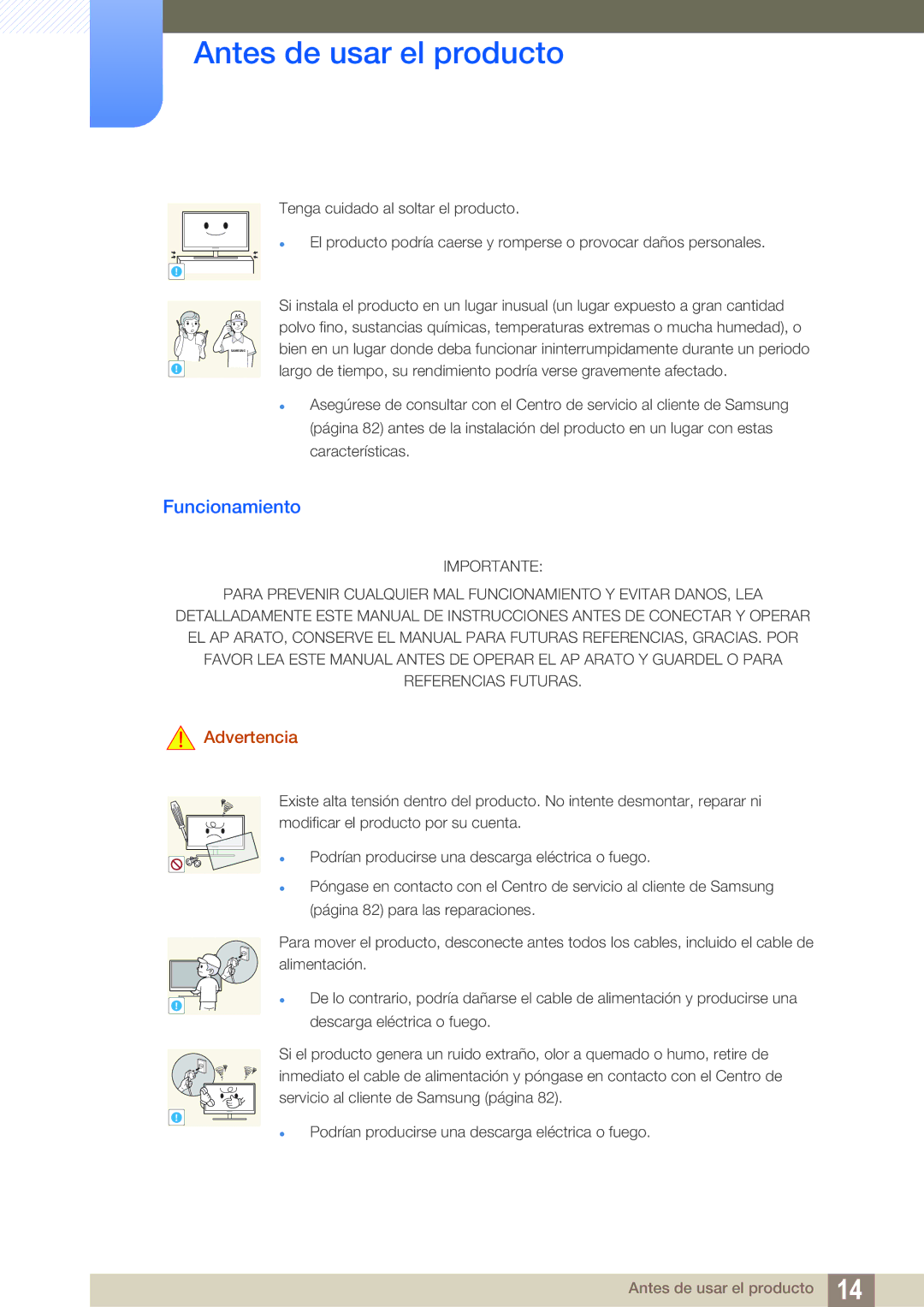 Samsung LS24D390HL/EN, LS22D390QS/EN, LS27D390HS/EN, LS22D390HS/EN manual Funcionamiento 