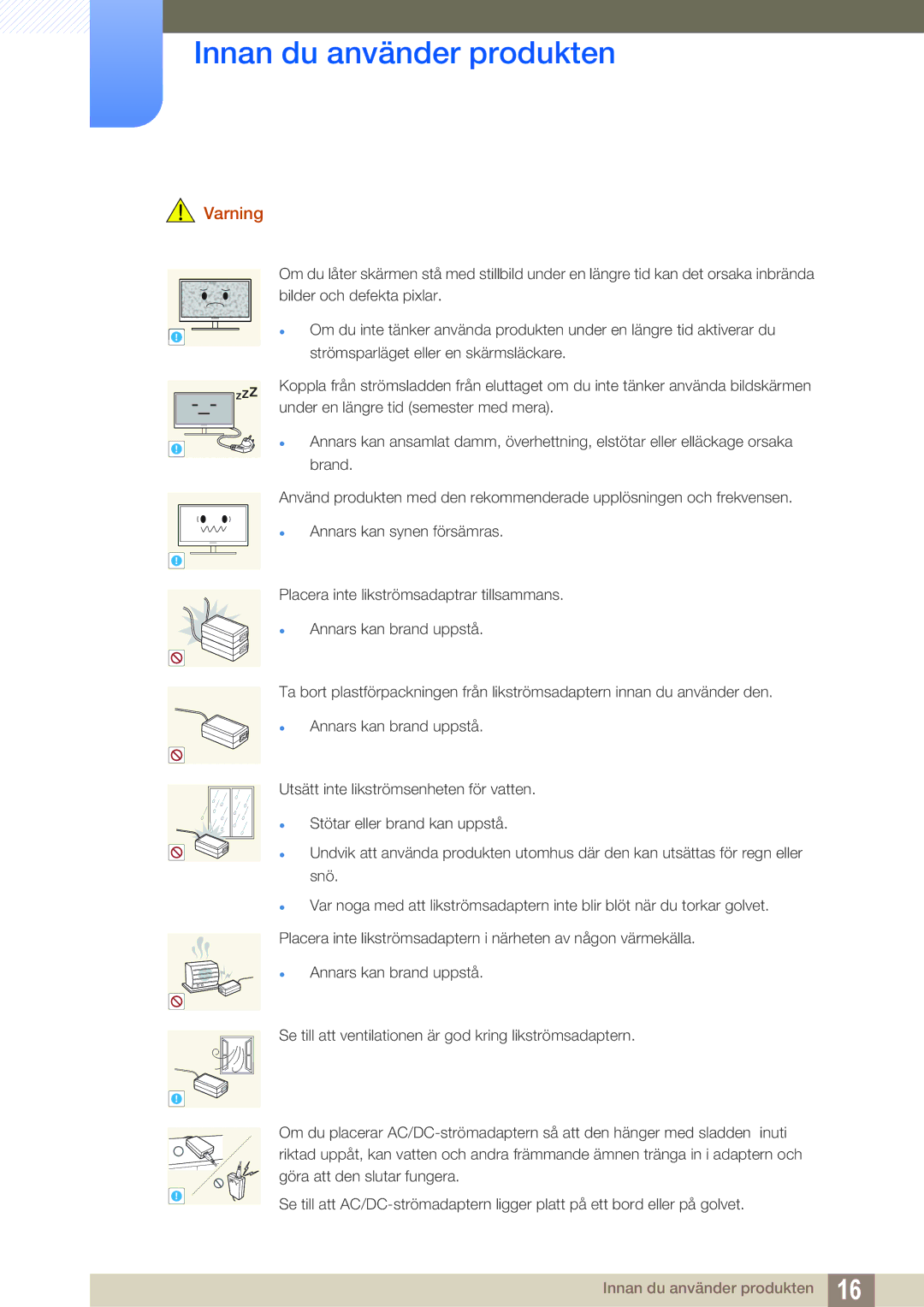 Samsung LS22D390QS/EN, LS27D390HS/EN, LS24D390HL/EN, LS22D390HS/EN manual Innan du använder produkten 