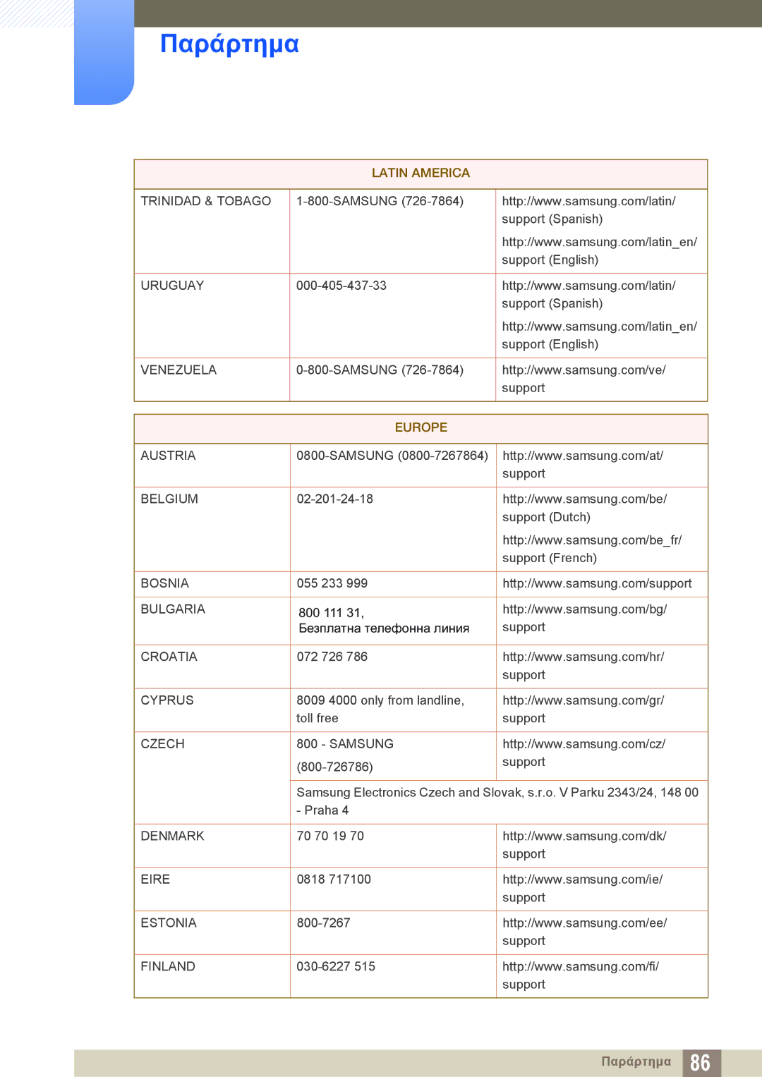 Samsung LS24D390HL/EN, LS22D390QS/EN, LS27D390HS/EN, LS22D390HS/EN manual Europe 