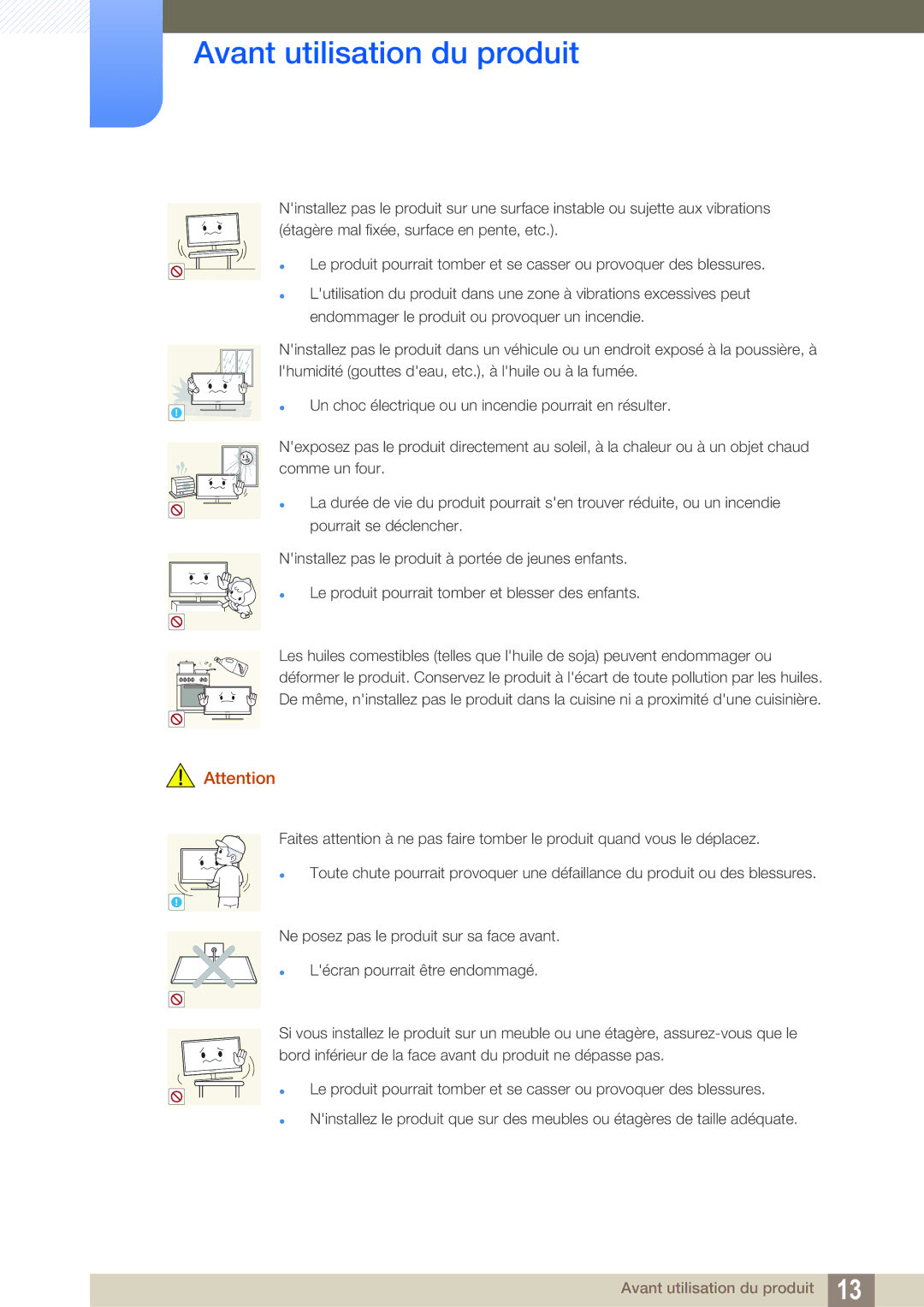 Samsung LS22D390QS/EN manual Un choc électrique ou un incendie pourrait en résulter 