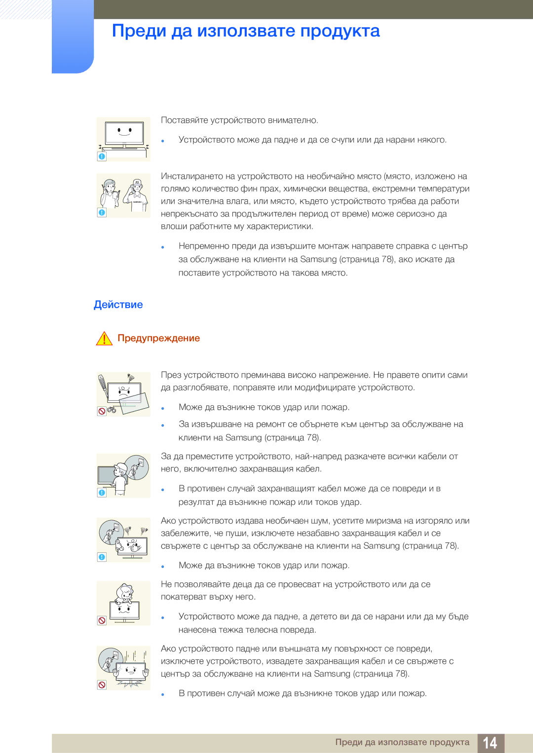 Samsung LS22D390QS/EN manual Действие 