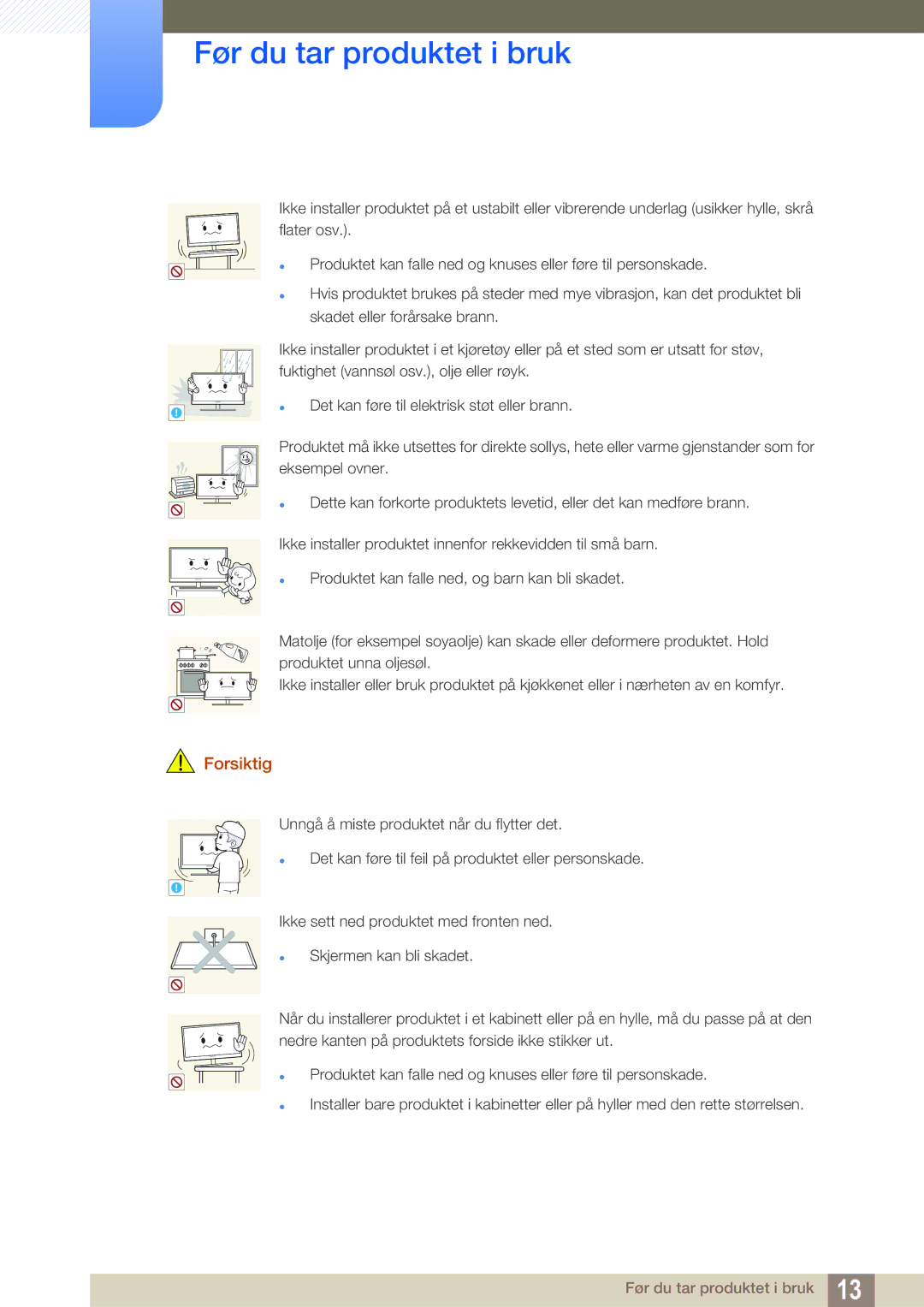 Samsung LS22D390QS/EN manual Det kan føre til elektrisk støt eller brann 