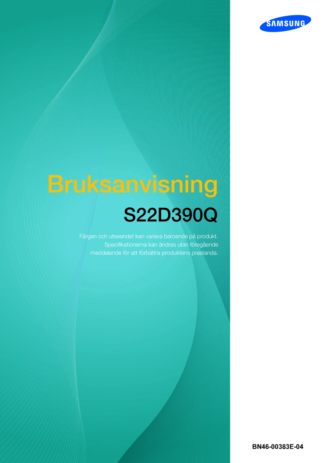 Samsung LS27D390HS/EN, LS22D390QS/EN, LS24D390HL/EN, LS22D390HS/EN manual Bruksanvisning 