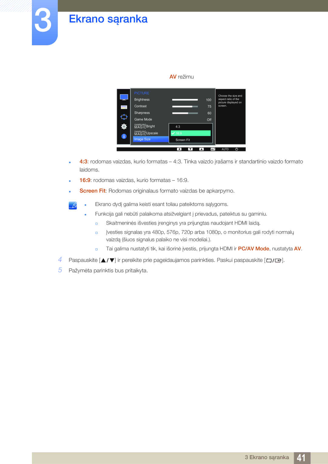 Samsung LS22D390QS/EN manual AV režimu 