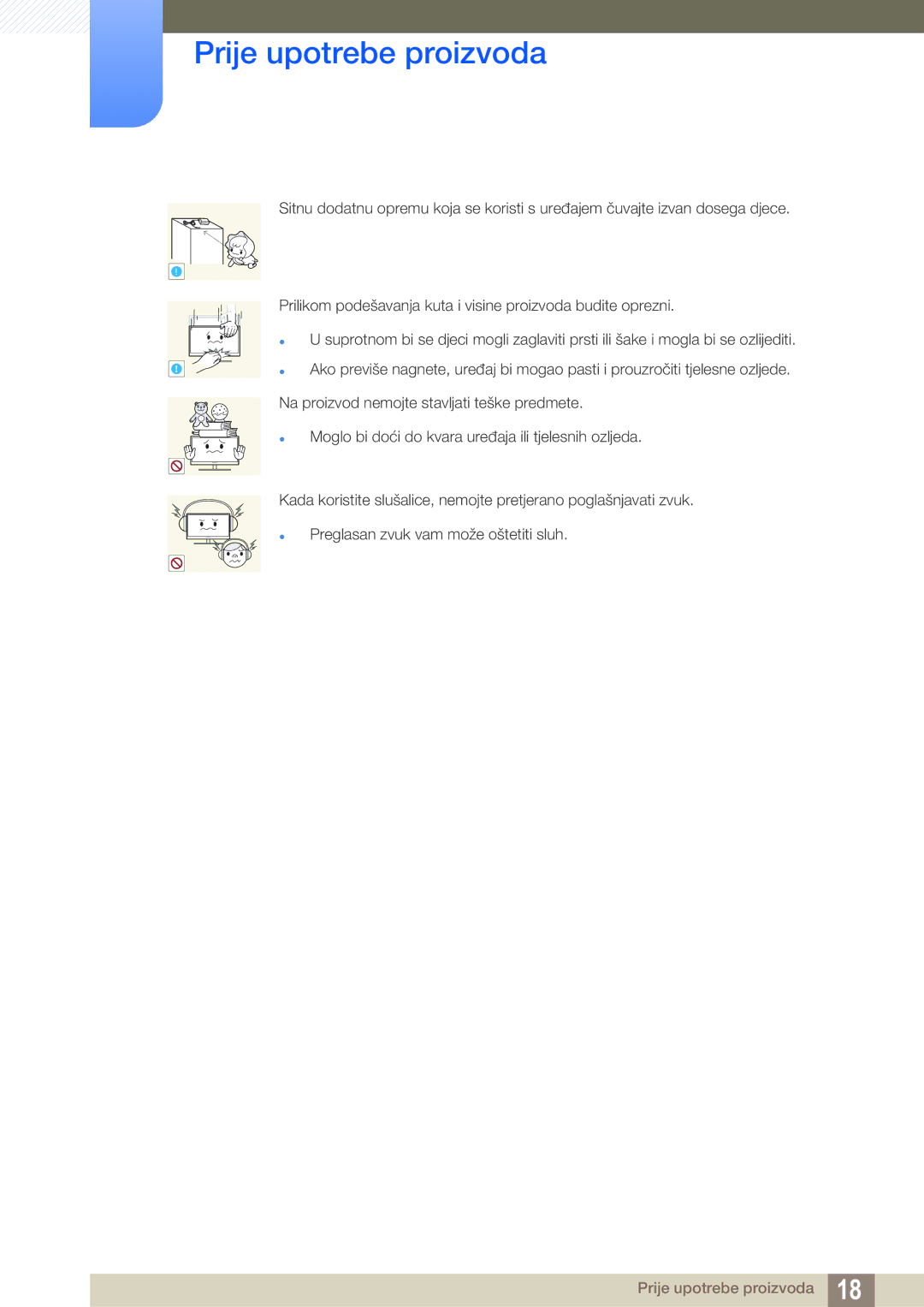 Samsung LS22D390QS/EN manual Na proizvod nemojte stavljati teške predmete 