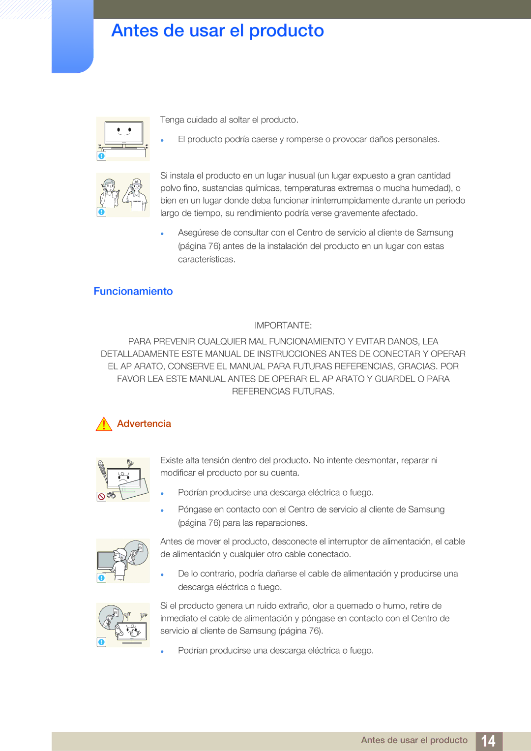 Samsung LS22D391QS/EN manual Funcionamiento 