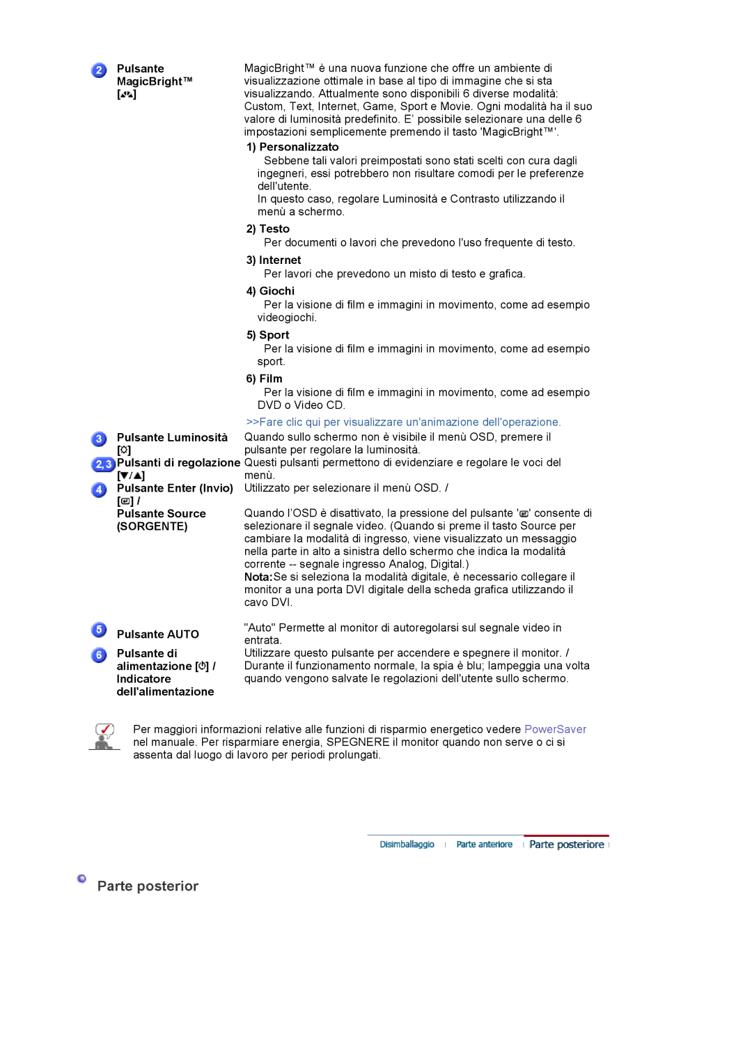 Samsung LS22DPWCSQ/EDC, LS22DPWCSS/EDC manual Parte posterior 