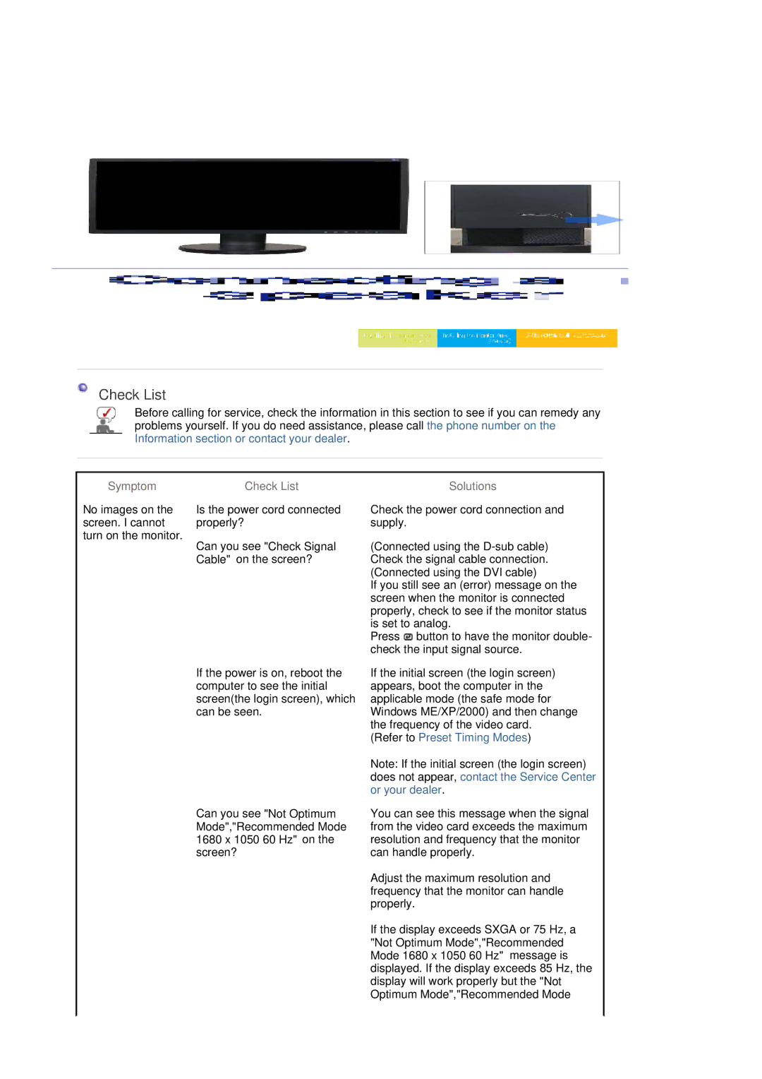 Samsung LS22DPWCSS/EDC manual Check List, Can you see Check Signal Cable on the screen?, Connected using the D-sub cable 