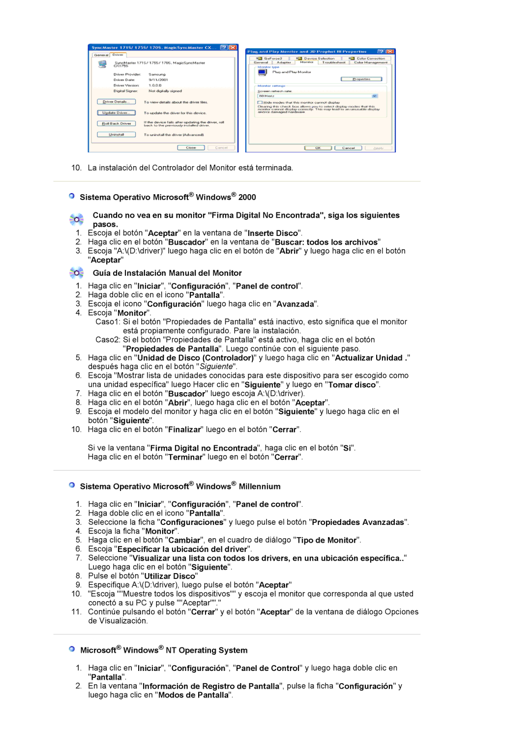 Samsung LS22DPWCSQ/EDC, LS22DPWCSS/EDC manual Microsoft Windows NT Operating System 