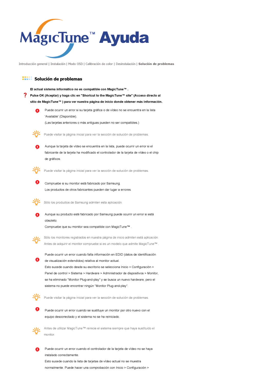 Samsung LS22DPWCSS/EDC, LS22DPWCSQ/EDC manual Solución de problemas 