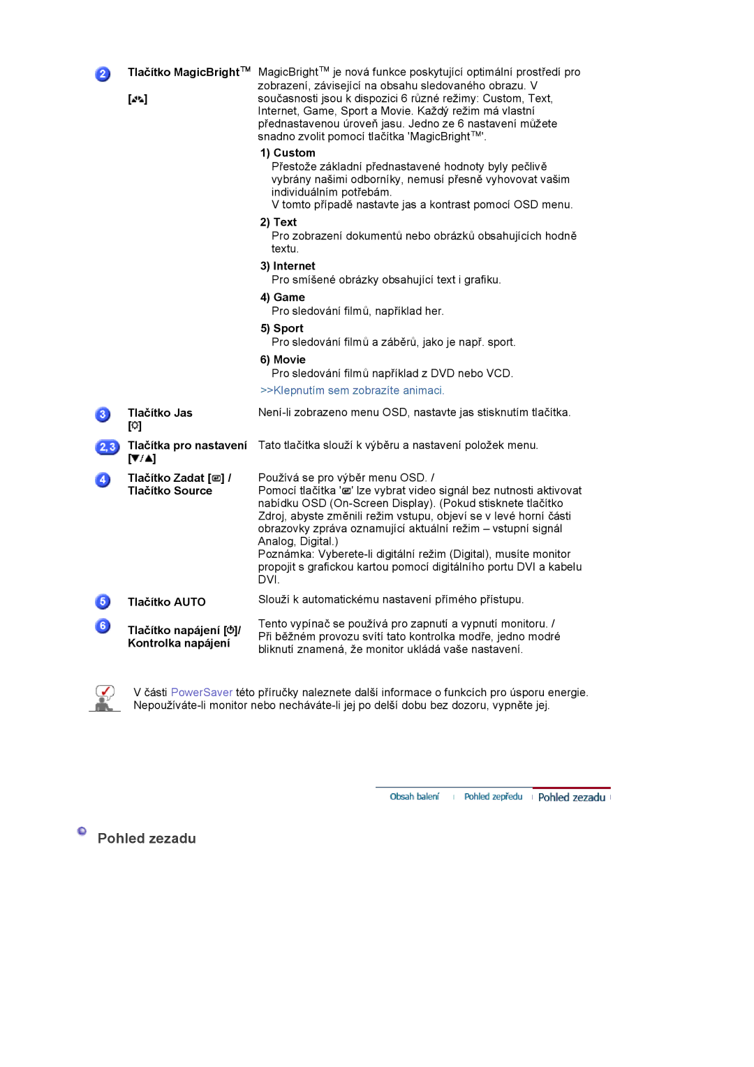 Samsung LS22DPWCSQ/EDC, LS22DPWCSS/EDC manual Pohled zezadu 