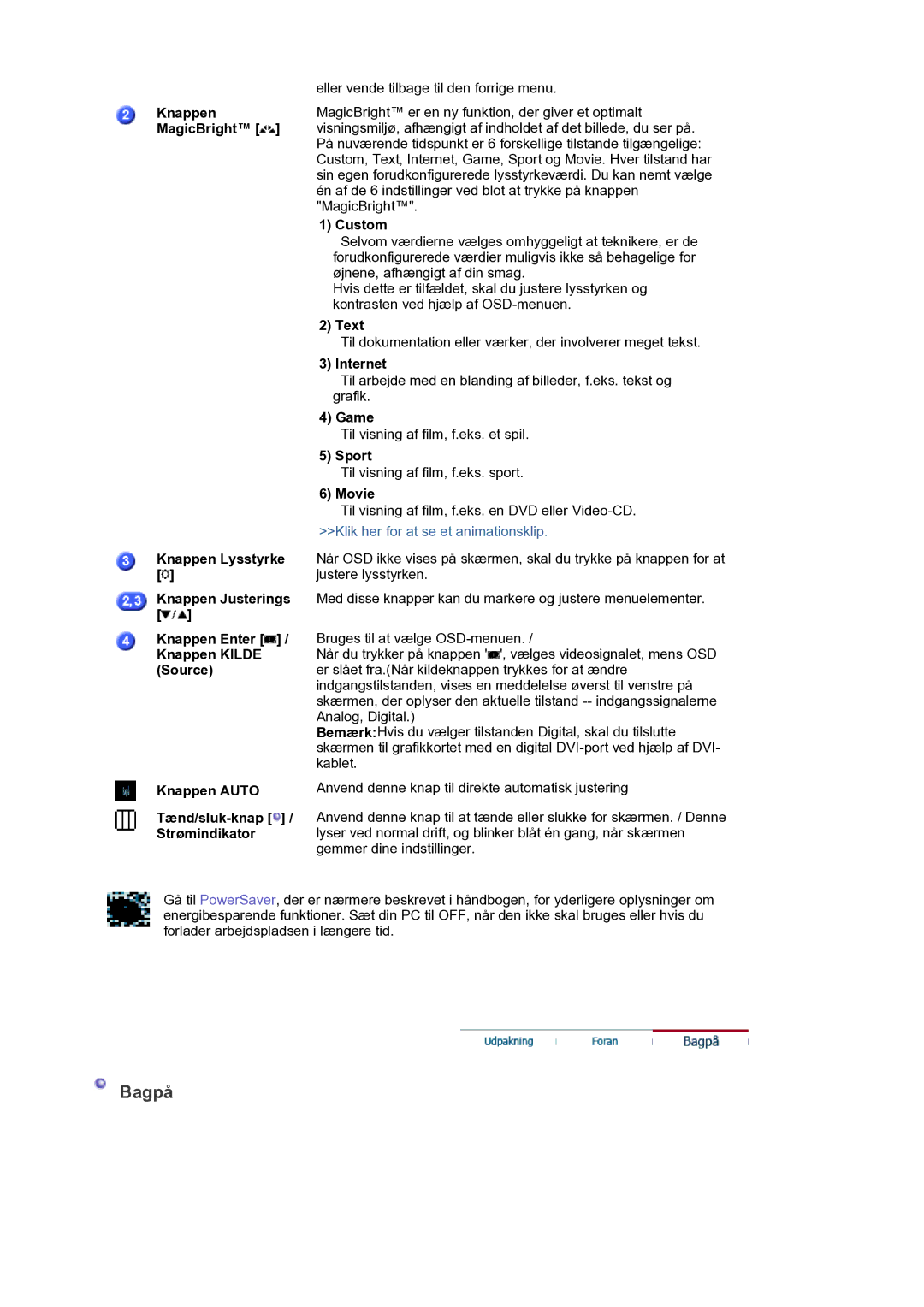 Samsung LS22DPWCSQ/EDC, LS22DPWCSS/EDC manual Bagpå 