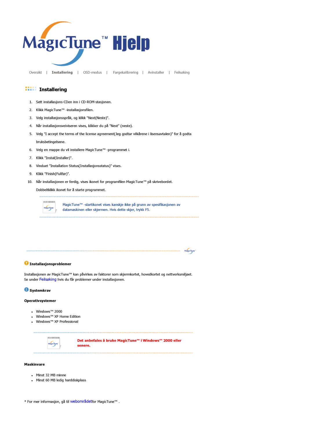 Samsung LS22DPWCSS/EDC, LS22DPWCSQ/EDC manual Installering 