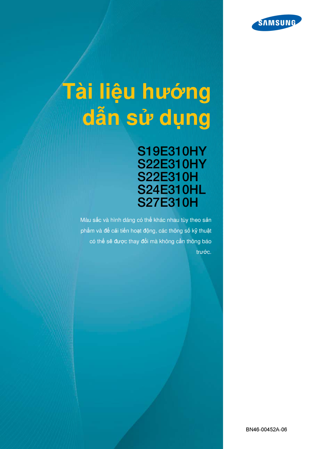 Samsung LS27E310HSG/XV, LS22E310HY/XV, LS24E310HL/XV, LS19E310HYMXV manual Tài liệu hướng dẫn sử dụng 