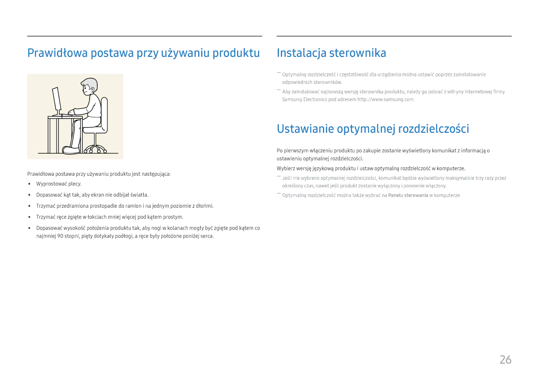 Samsung LS24E45UDSC/XE, LS22E45UDWG/EN, LS22E45UDW/EN, LS22E45UDWC/XE, LS22E45UDWK/EN Ustawianie optymalnej rozdzielczości 