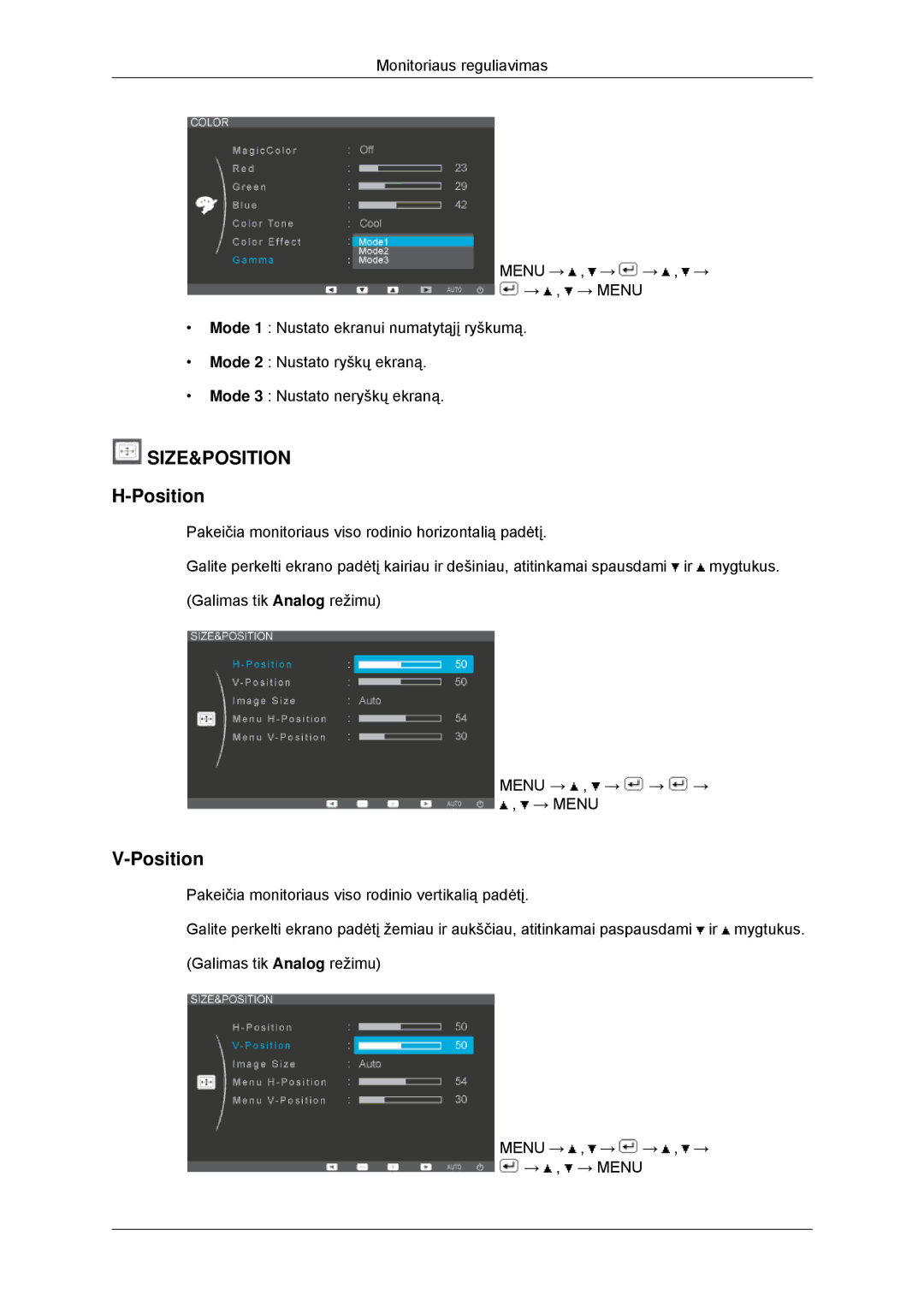 Samsung LS23EFHKFV/EN, LS22EFHKFU/EN manual Size&Position 